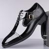 New Gentleman Designer Men's Pointed Belt Buckle Wedding Brogues Shoes Male Monk Strap Formal Dress Footwear Zapatos Hombre