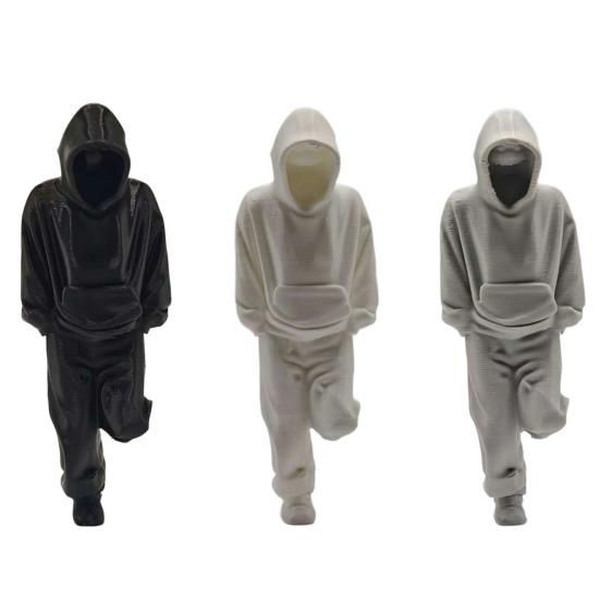 Thinker 3D Printed Figurine Statue for Sweatsuit Man Home Office Desk Bookshelf Decor