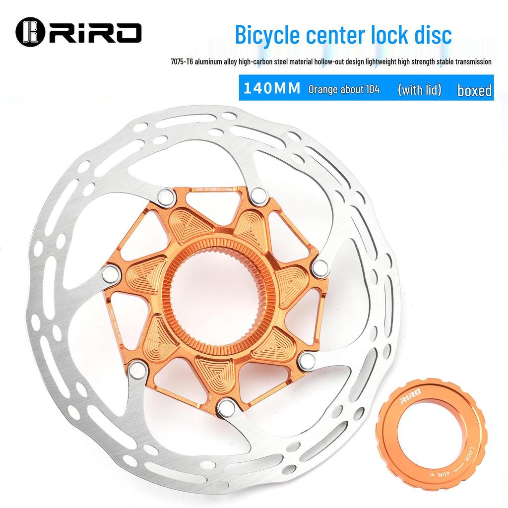 RIRO Ultra-light Center Lock Disc Brake Rotor for Mountain and Road Bikes, 140/160MM, Heat Dissipation.
