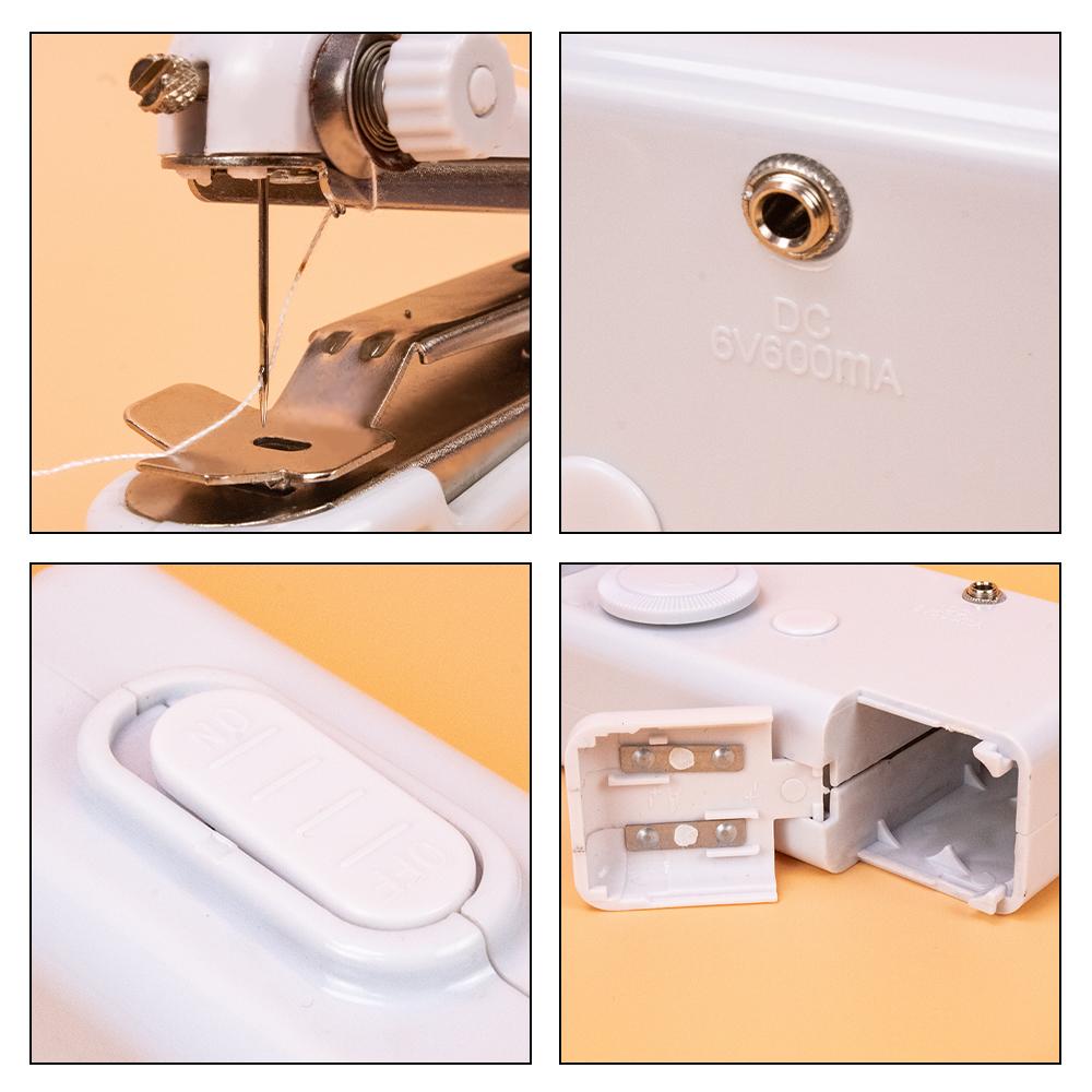 Portable Mini Sewing Machine Handheld Electric Sewing Machine with Bobbin for Needlework Handwork Home Travel Sewing Accessories