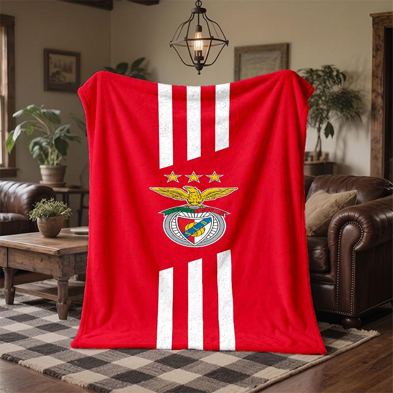 Benfica Print Flannel Blanket Soft Warm Sofa Bed Throw Blanket For Home Office Bedroom
