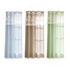 Kitchen Short Curtain Panel with Top, Light Filtering Polyester Privacy Panel and Trim Accent Style Window Drape