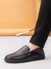 Non Slip Black Height Increasing Men's Leather Shoes Slip-on Classic Original Legitimate 2026 Trend Social Sale Male Casual Shoe