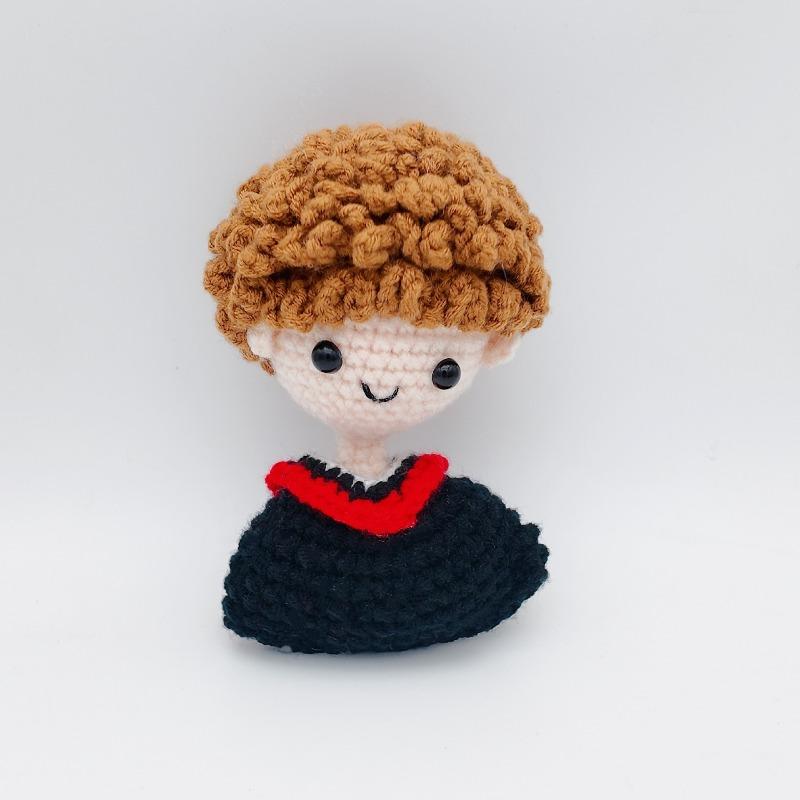 

Handmade Crochet Graduation Plush Doll Decoration Knitted Cartoon Figure Gift for Student naked