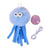 Hanging Fluffy Octopus Cat Toy Interactive Self Play Cat Teaser with Bell Soft Plush Octopus Toy with Elastic String for Indoor Kitten Chasing Playing