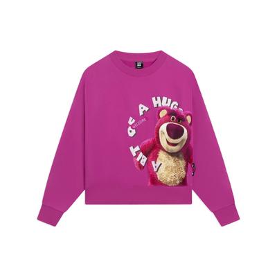 X Pixar Toy Story Series Womens Plush Warm Loose Pullover Sweatshirt Women Tops Magenta AWDSF34-1