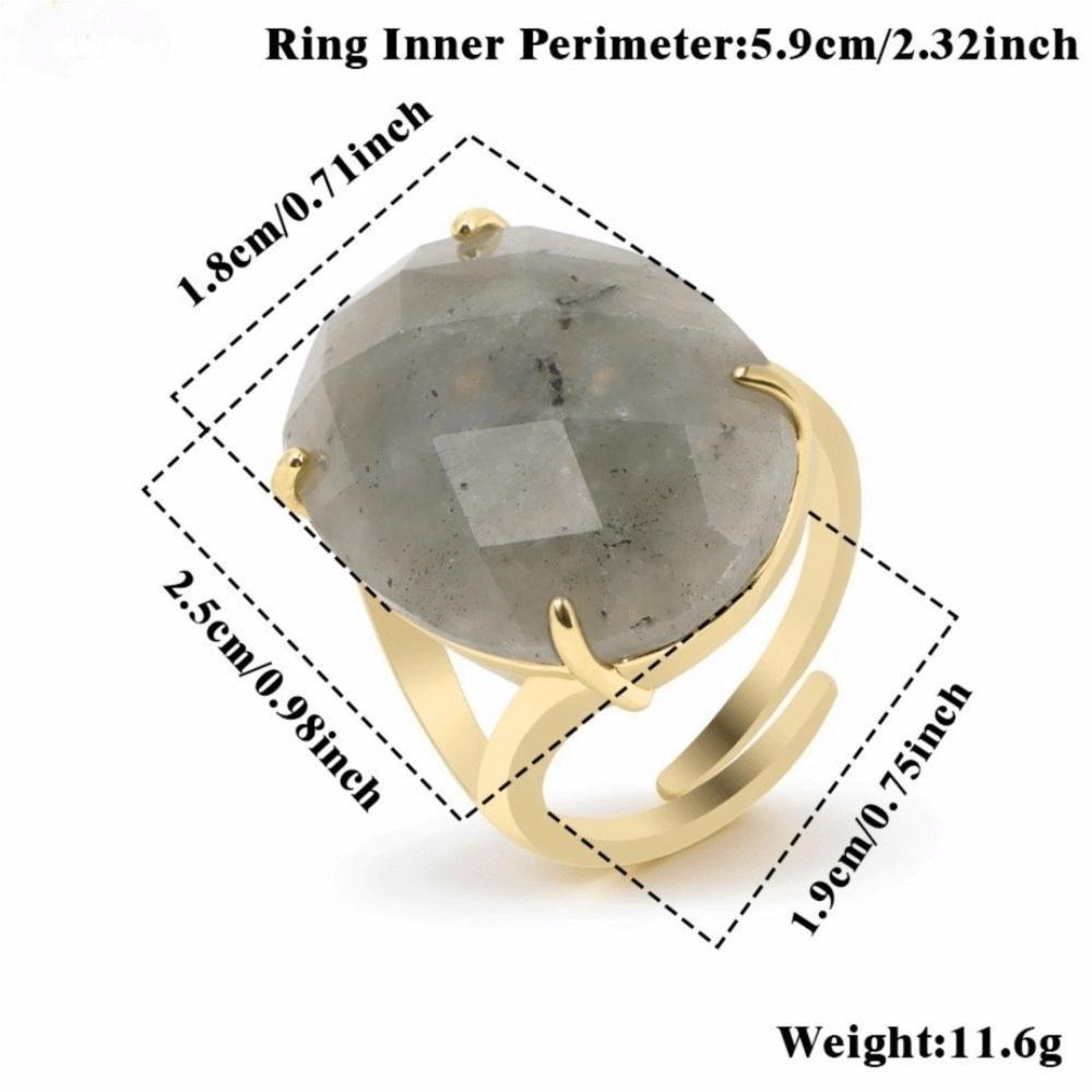 Simple Finger Rings Adjustable Open Rings Trend Ellipse Crystal Rings for Women