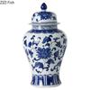 Blue and White Porcelain General Jar Tea Canister Candy Pots Flower and Bird Decorative Ginger Jar Desk Decoration Flower Vase