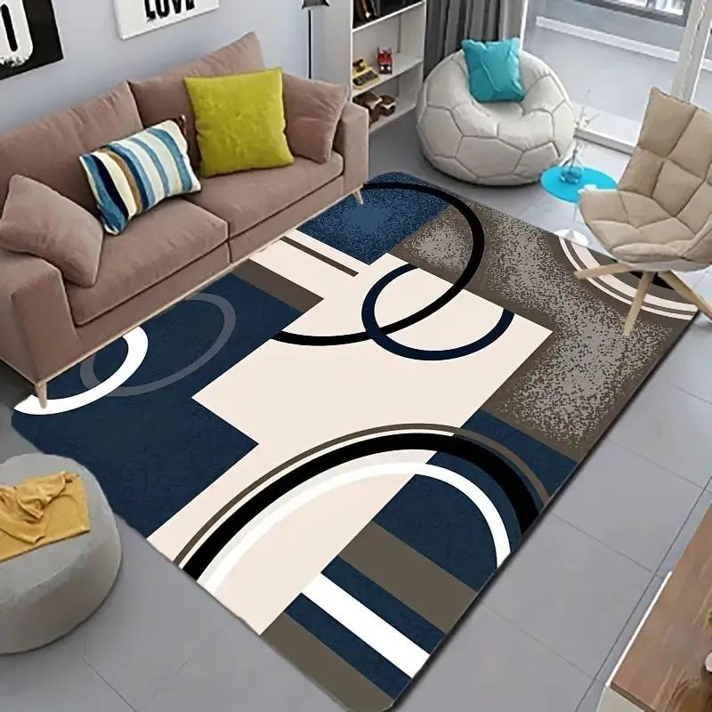 

Modern Abstract Minimalist Home Decor Area Rug Geometric Curved Line Print Non-Slip Floor Carpet for Living Room Bedroom 40X60CM