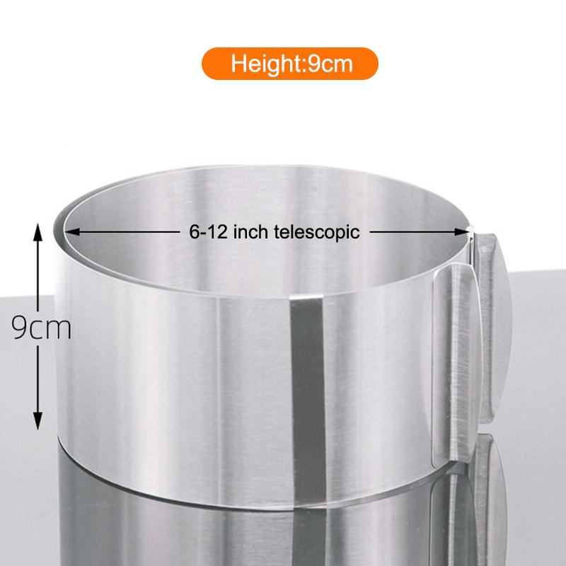 Adjustable Stainless Steel Cake Ring - 6-12 Inch Expandable Mousse Ring for Baking & Cake Decorating