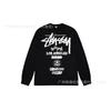 3. Cross-border Stuart long-sleeved printed t-shirt American trendy cylindrical cloth casual loose men and women the same style