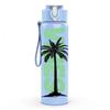 1PC Vibe Palm Tree Simple Line Print 750ml Color Plastic Sports Water Bottle Leakproof Flip Straw Lid Suitable for Sports Office Home Use