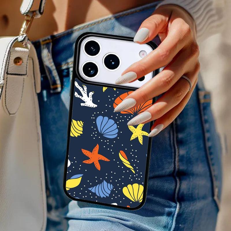 Seabed Shell Pattern Phone Case For iPhone 17 Air 14 15 13 12 Max Cover For Apple 16e 11 Pro Max Plus Coque