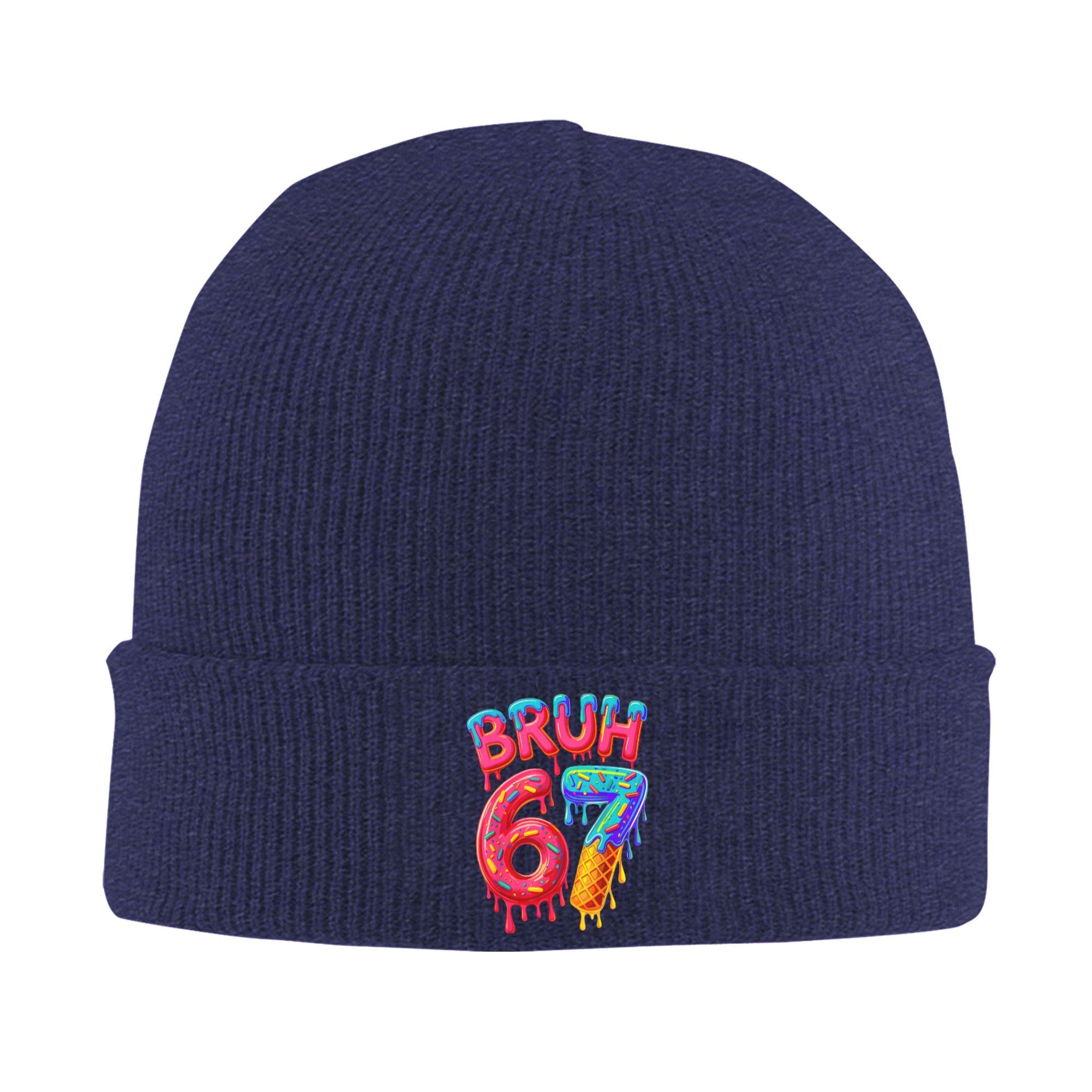 

Bruh 67 Baseball Drip Number 67 Player 67th Birthday Beanie Hats Bonnet Hats Men Kpop Knitted Hat Winter Graphic Head Wrap Caps One Size