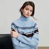 Chuyu Women's Striped Half-Zip Knit Top