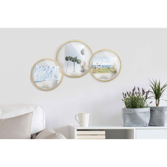 Porte photo circulaire - UMBRA - Infinity - Or - Métal - 13x18 cm