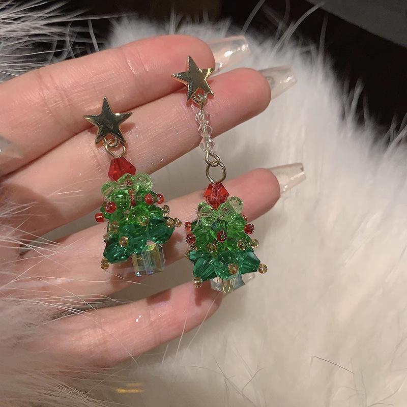 Christmas Tree Titanium Necklace: Elegant Long Sweater Chain for Women - Unique Niche Design