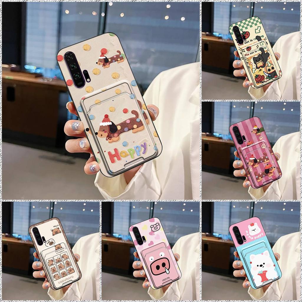 Protective Card Bag Phone Case For Huawei Honor 20 Pro Fashion Design Durable Cover Card Slot Waterproof Cartoon Cute