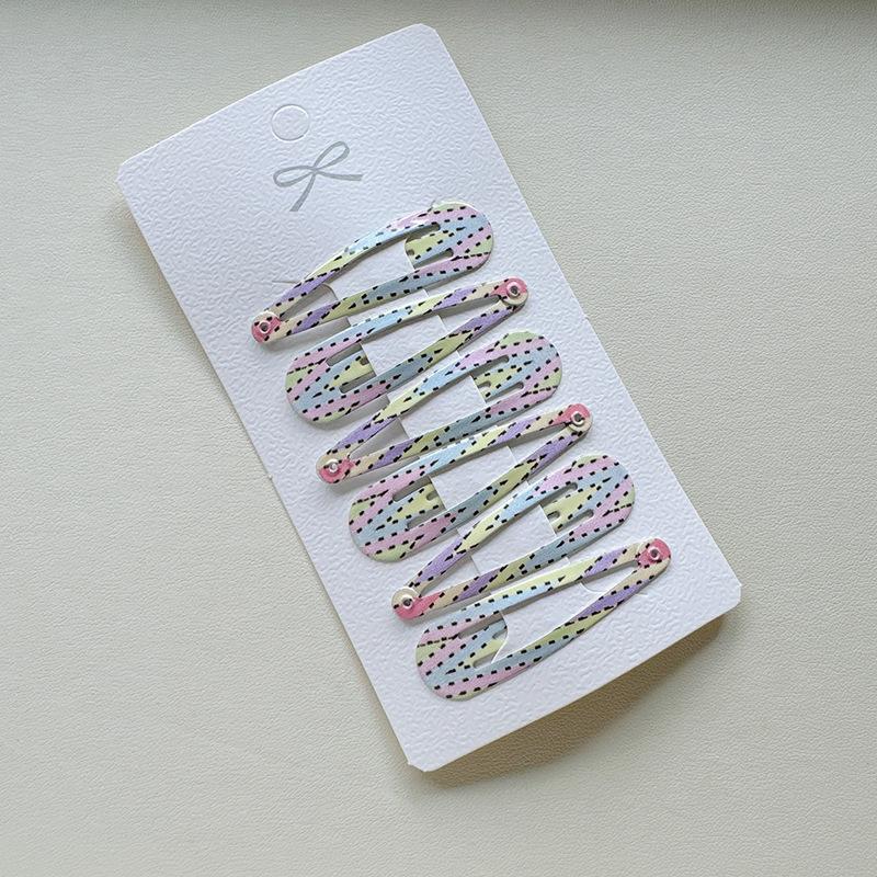 12Pcs Fashion Children's Simple Hairpin Girl's Cute Plaid Bangs Side Clip Hairpin Set Headwear Accessories Hairpin Gift