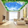 3d Blue Sky Wallpaper White Clouds Ceiling Mural Living Room Bedroom Hotel 3d Ceiling Wallpaper