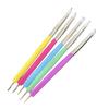 5Pcs Stainless Steel Dotting Tools Marbleizing Painting Pens 2 Way Nail Art Acrylic Silicone Point Flower Nail Pen