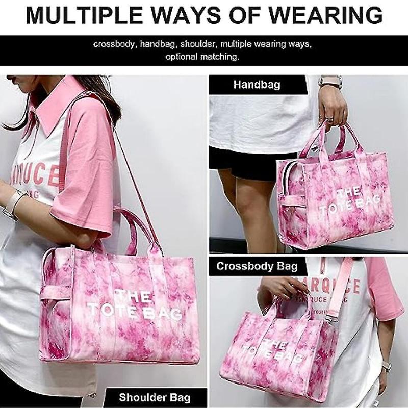 Canvas Tote Bag For Women - Travel Tote Bag Purse With Zipper Fashion Shoulder Bag Handbag(13  9.84  4.92 Inches)