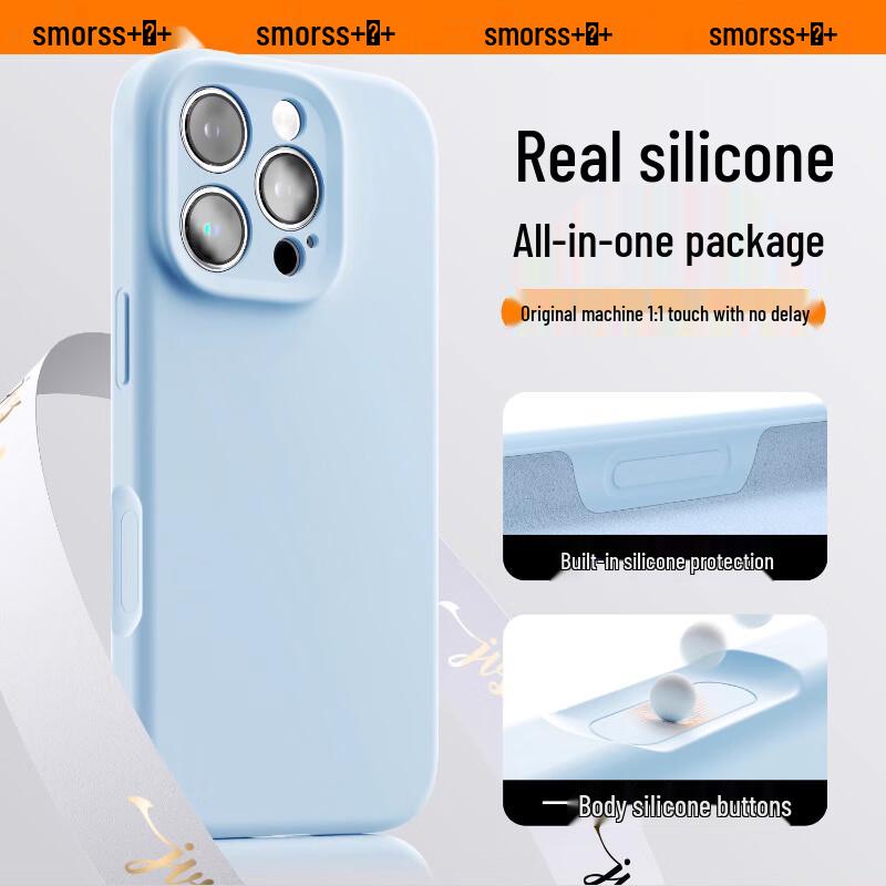 

Smorss iPhone 16 Series Solid Silicone Case with Camera Button iPhone 16 Pro Max