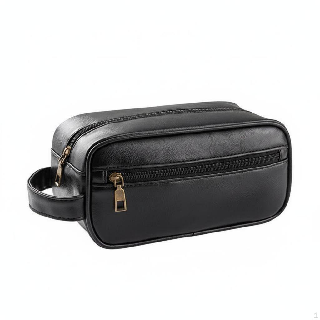 PU Leather Toiletry Organizer Waterproof Men's Travel Bag Light Elegant Design