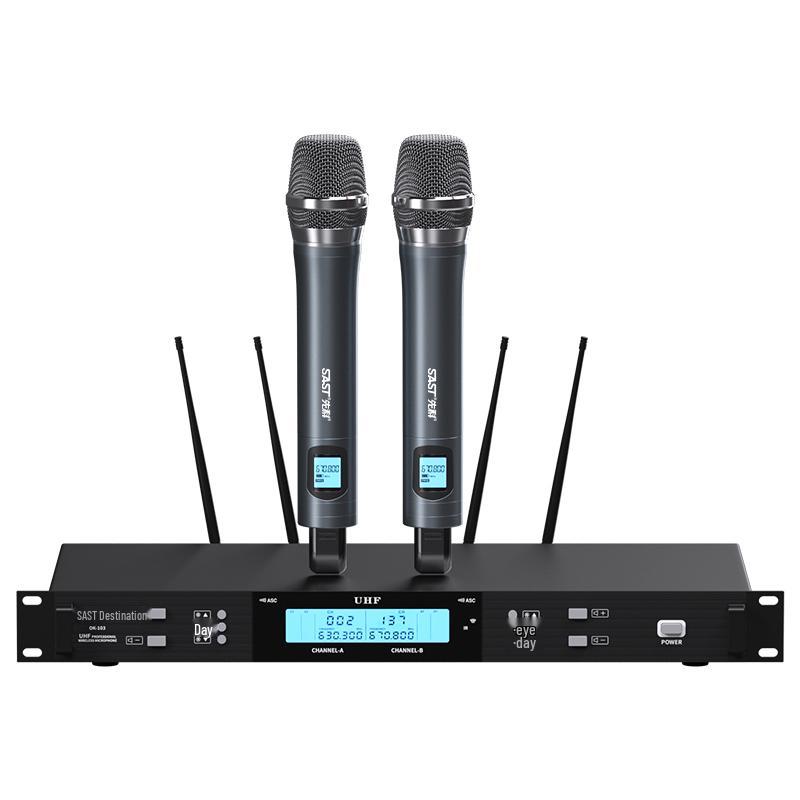 

Free Shipping OK-103 UHF FM True Diversity Home KTV Wireless Metal Microphone