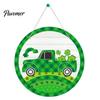 Weather Resistant Wood Sign St. Patrick's Day Wooden Door Sign, Luck Clover Green Hat Themed Hanging Outdoor Waterproof Holiday Plaque, Decorative