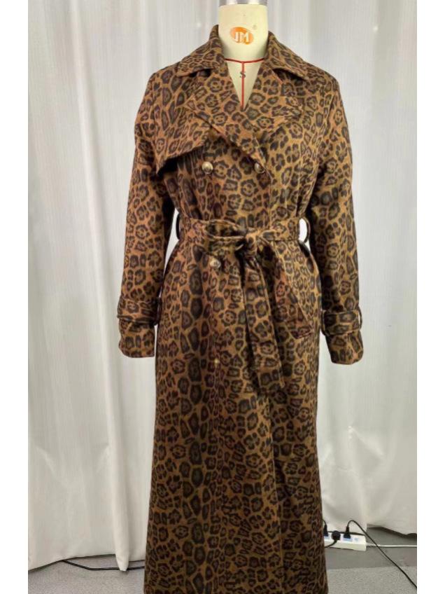 Vintage French Temperament Women s Brown Tie-Belt Long Coat - Autumn/Winter 2026 Collection S
