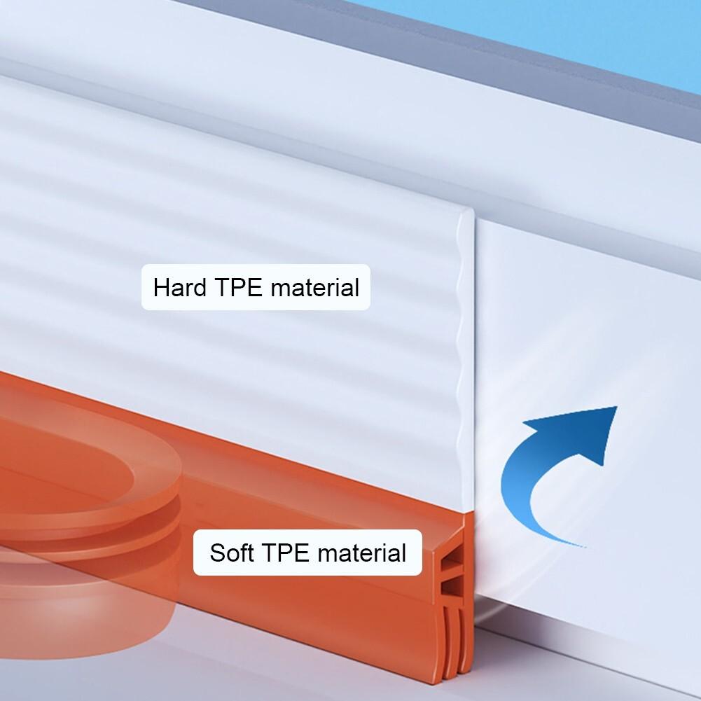 TPE Sliding Window Seal Strip Self Adhesive Triple Sound Insulation Windproof Anti-Cold Door Under Flexible Weatherstrip Gap