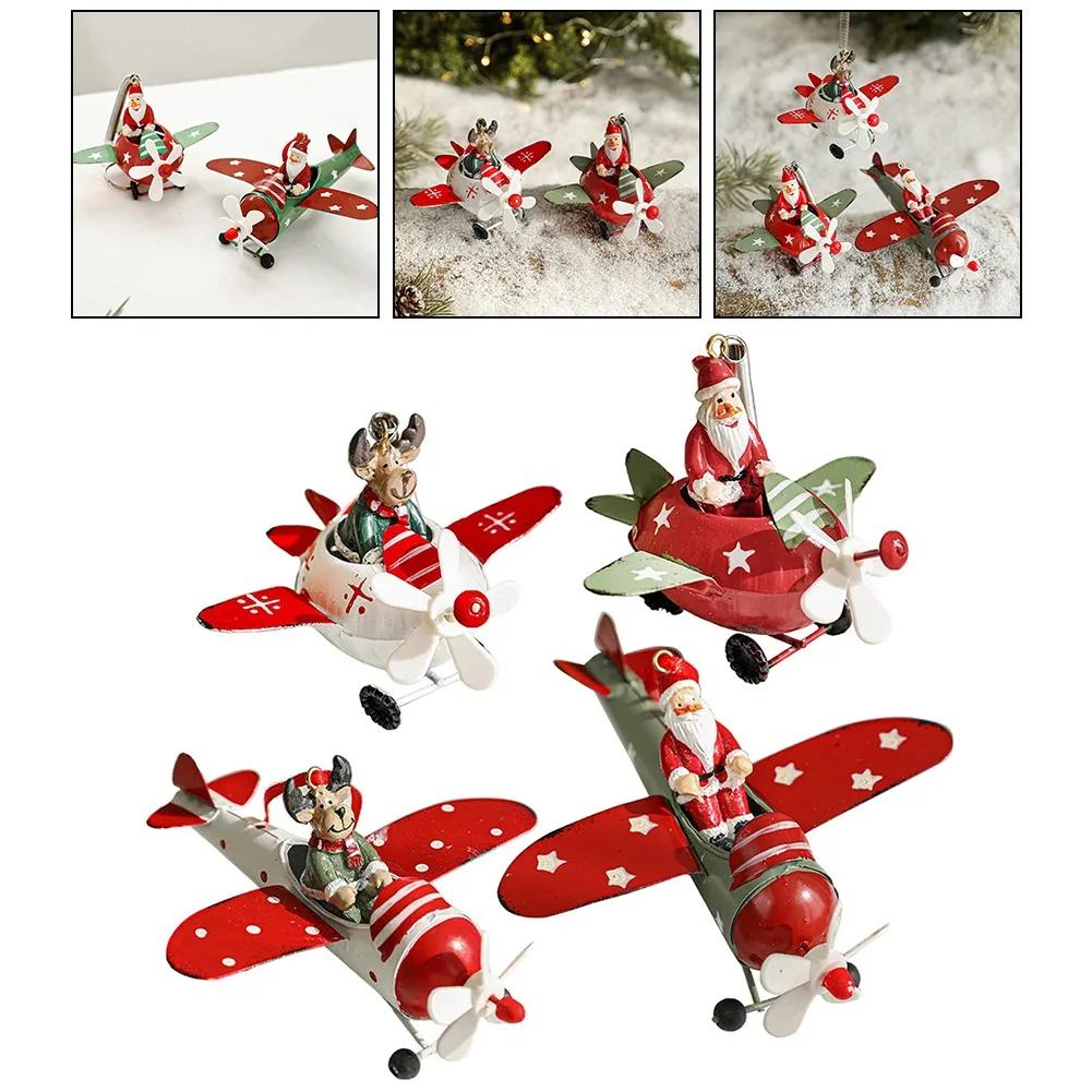 Christmas Decoration Claus Airplane Ornament Christmas 13*11*6cm Retro Design Versatile Decoration Carefully Crafted