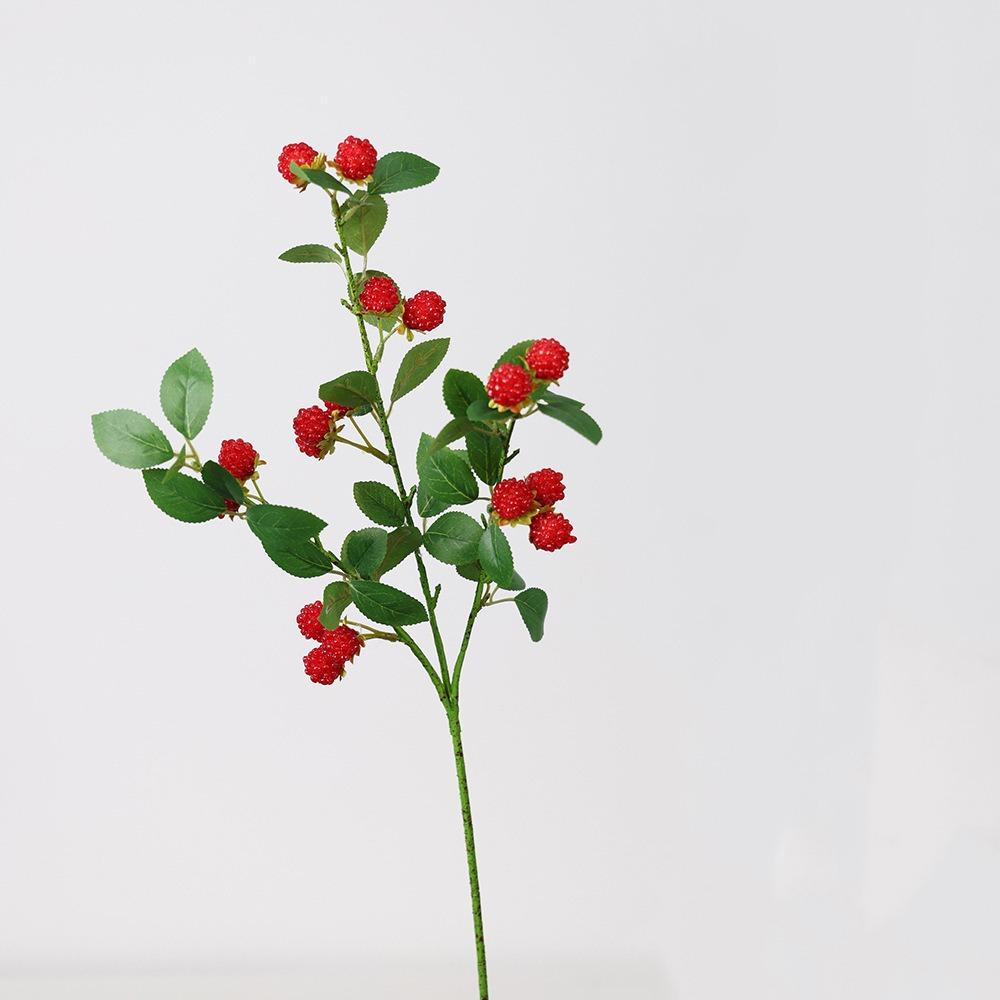 

Realistic Artificial Raspberry Branch Long Branches Decorative Fake Berry Branches Plastic Berry Tree Branch Flower