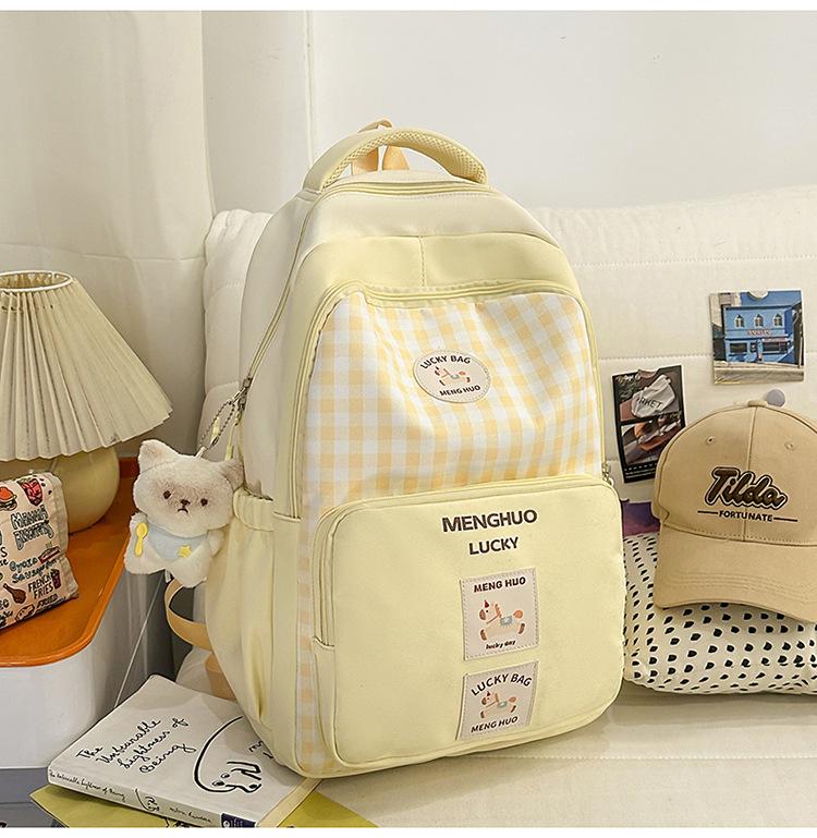 Schoolbag Girl Small Fresh Junior High School Student Schoolbag Ins Style Pattern Cute Lightweight Campus Backpack Versatile Tutoring Bag
