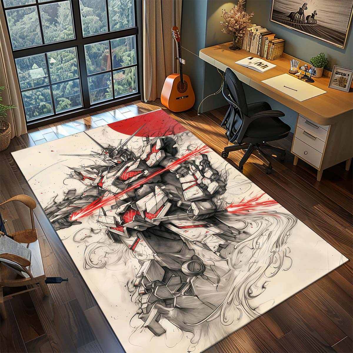 

Gundam Anime Mecha Robot Rug Carpet Large Area Rug Non Slip Washable Floor Mat Gamer Room Bedroom Home Decor 60x90cm