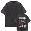 Washed Vintage Anime Chainsaw T-shirt Cartoon Denji Pochita Skeleton Funny Graphic T Shirt Men Women Casual  Tshirt 2026 Summer