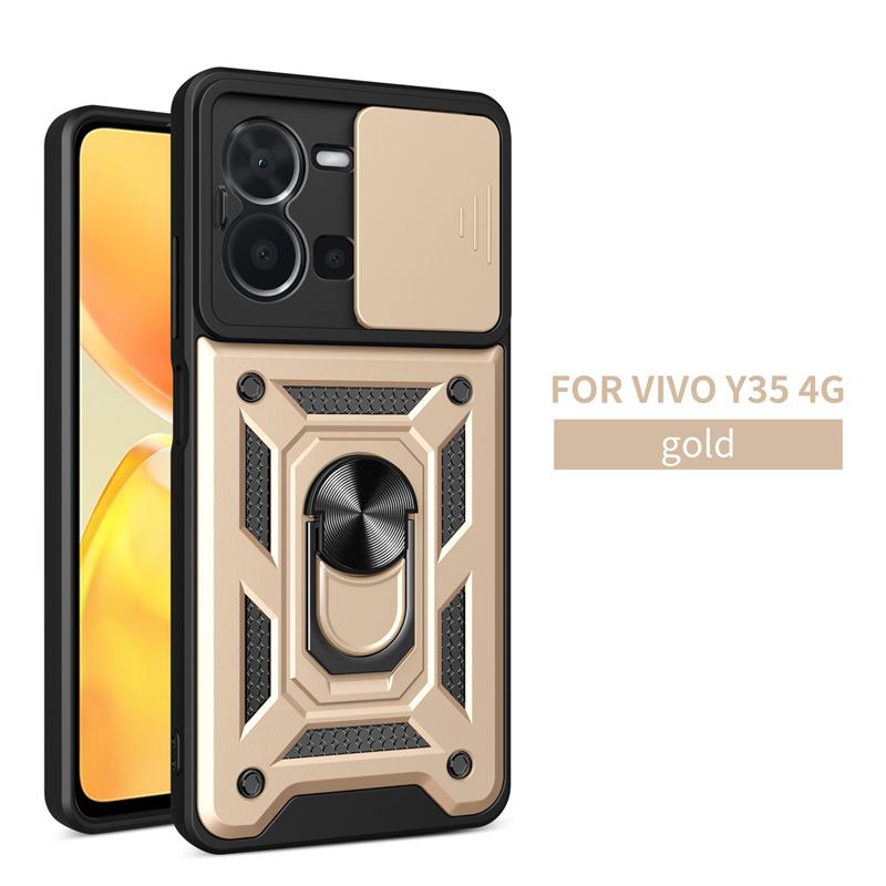 Funda for Vivo Y35 4G Case Slide Camera Lens Protection Cover for Vivo Y 35 VivoY35 35Y Armor Shockproof Stand Phone Case Capa