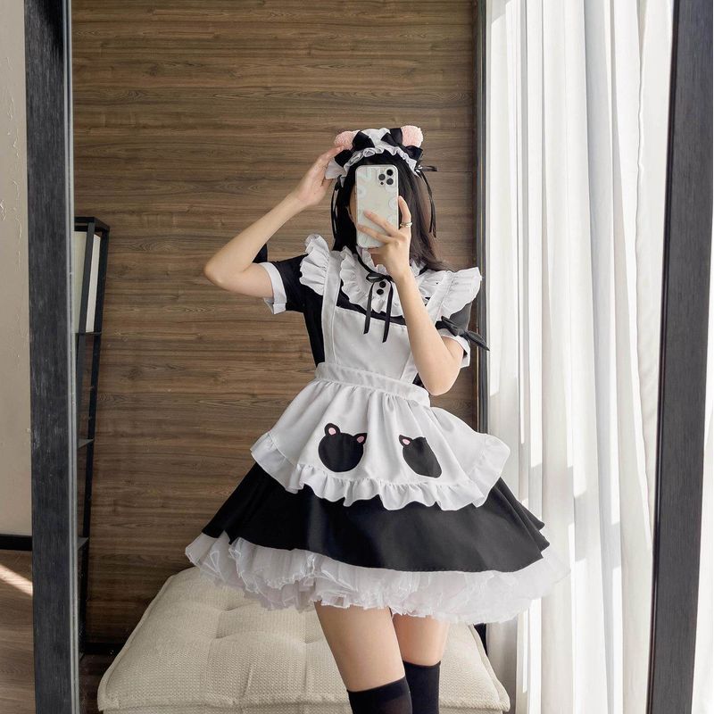 Bear Maid Costume Cosplay Maid Restaurant Maid Anime Performance Costume Cute Lolita Black and White Maid