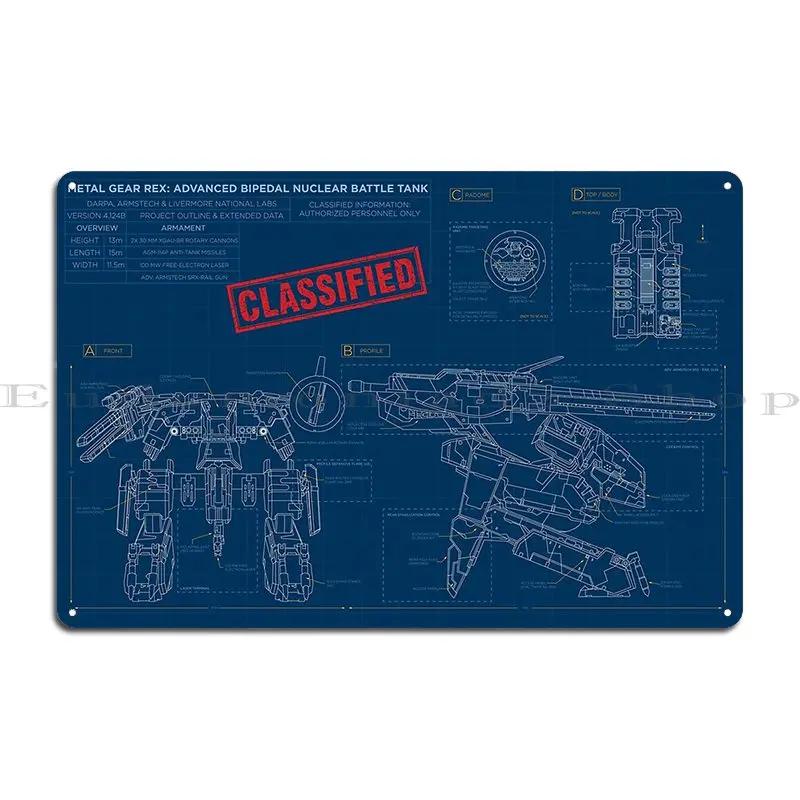 

Metal Gear Solid Rex Чертежи Металлическая Табличка Постер Таблички Персонаж Гостиная Стена Пещера Паб Жестяная Табличка Постер 20x30cm（7.8x11.8inch）