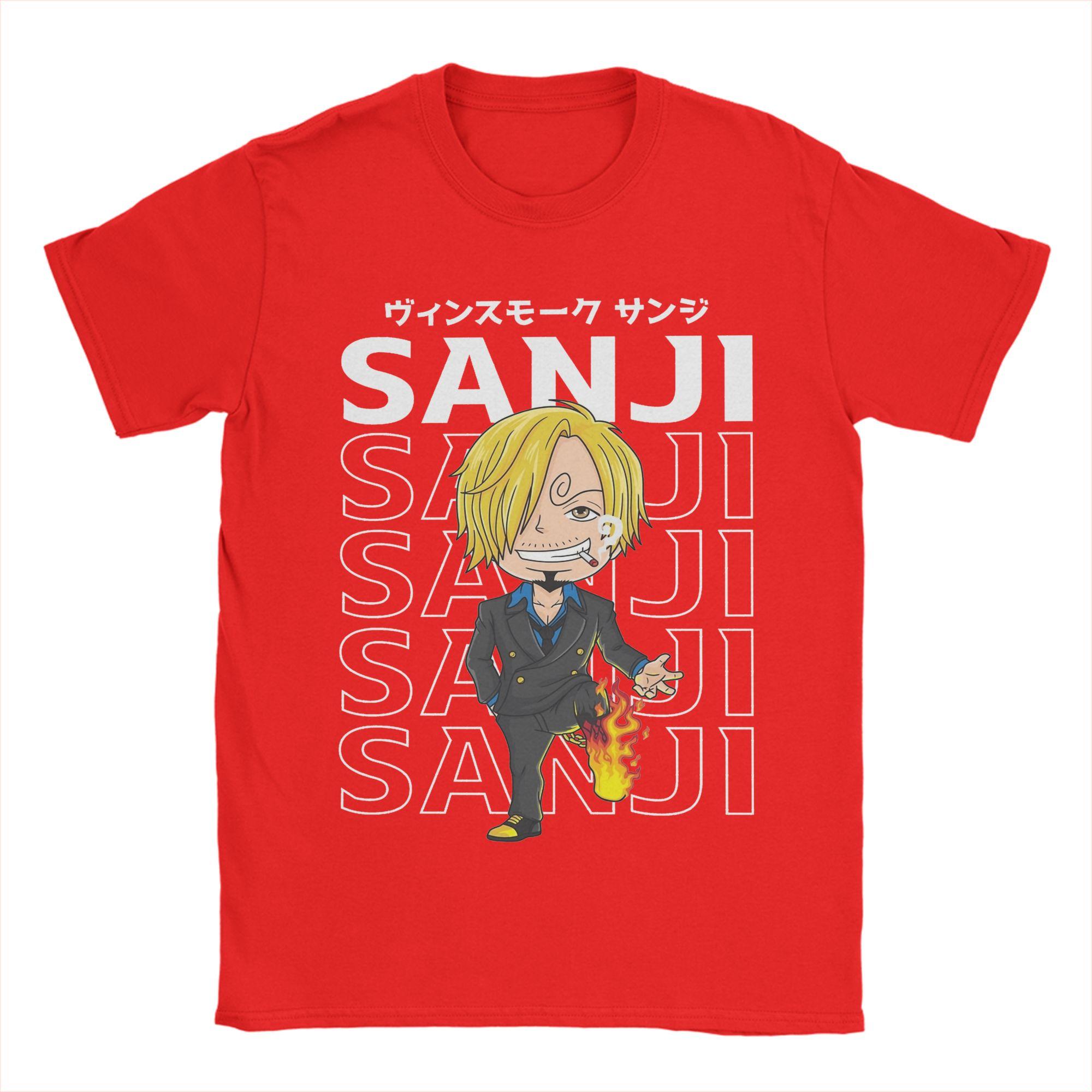 

Mens TShirts Black Leg Sanji Funny Cotton Tees Short Sleeve Ones Pieces T Shirt Round Collar Tops Plus Size M