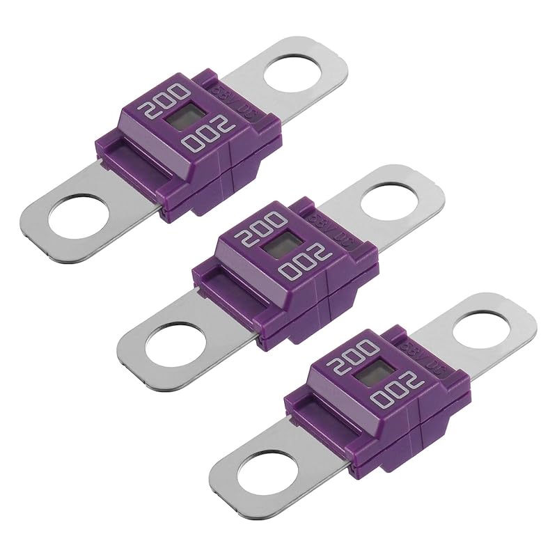 BOJACK AMI/Midi 50A High Current Fuse - Bolt-on Fuse 50 Amp for Cars, Trucks, Construction Vehicles, Buses, Caravans (Pack of 3)