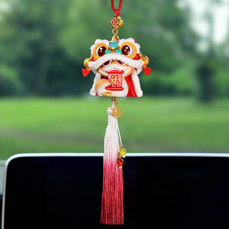 Year Of The Snake 2025 Decorations Rear View Mirrors Pendant Snake Lucky Charm Decorative Pendant With Tassels Beads For Home