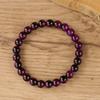 Festive Gifts Purple Garnet Beaded Bracelet Elegant Fashion Jewelry For Women Daily Wear Gift