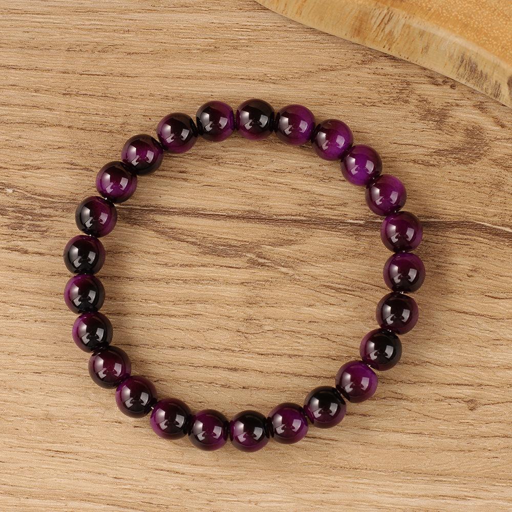 Festive Gifts Purple Garnet Beaded Bracelet Elegant Fashion Jewelry For Women Daily Wear Gift