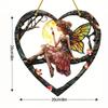 New Colorful Fairy Angel Art Flower Suncatcher Stained Window Hanging Heart Shape Acrylic Pendant For Home Garden Yard Ornament
