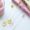 Japanese Style Creative Milk Dessert Teddy Bear Spoon Colorful Transparent Glass Spoon Cute Long Handled Coffee Stirring Spoon