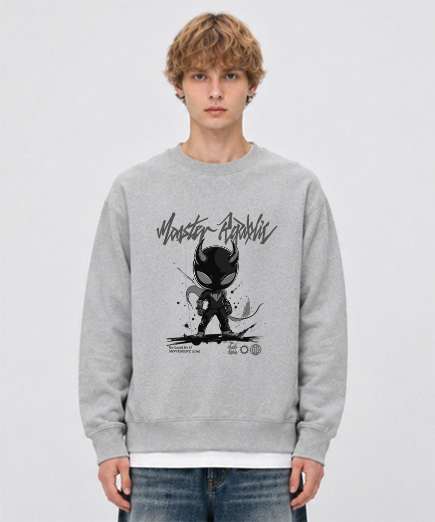 MONSTER REPUBLIC Black Imp Gray Sweatshirt Gray_3165