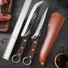Stainless Steel Meat Cleaver Kitchen Household Boning Knife Hand Forged Hammer Pattern Slicing Knife Fish Knife Barbecue Knife