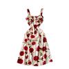 Holiday Style Print Suspender Skirt Women's Summer New Waist and Thin French Chiffon Floral Dress